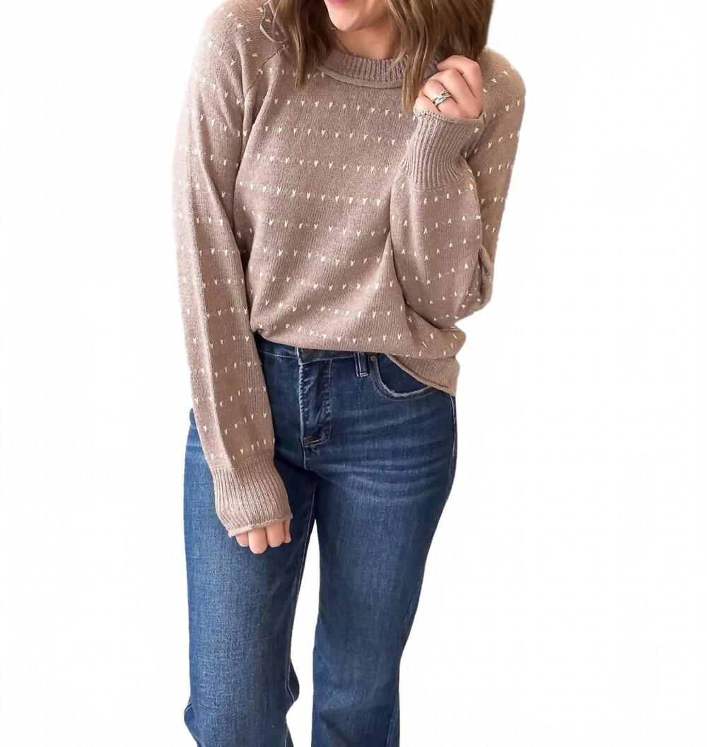 NEW STACCATO textured stripe sweater in brown
